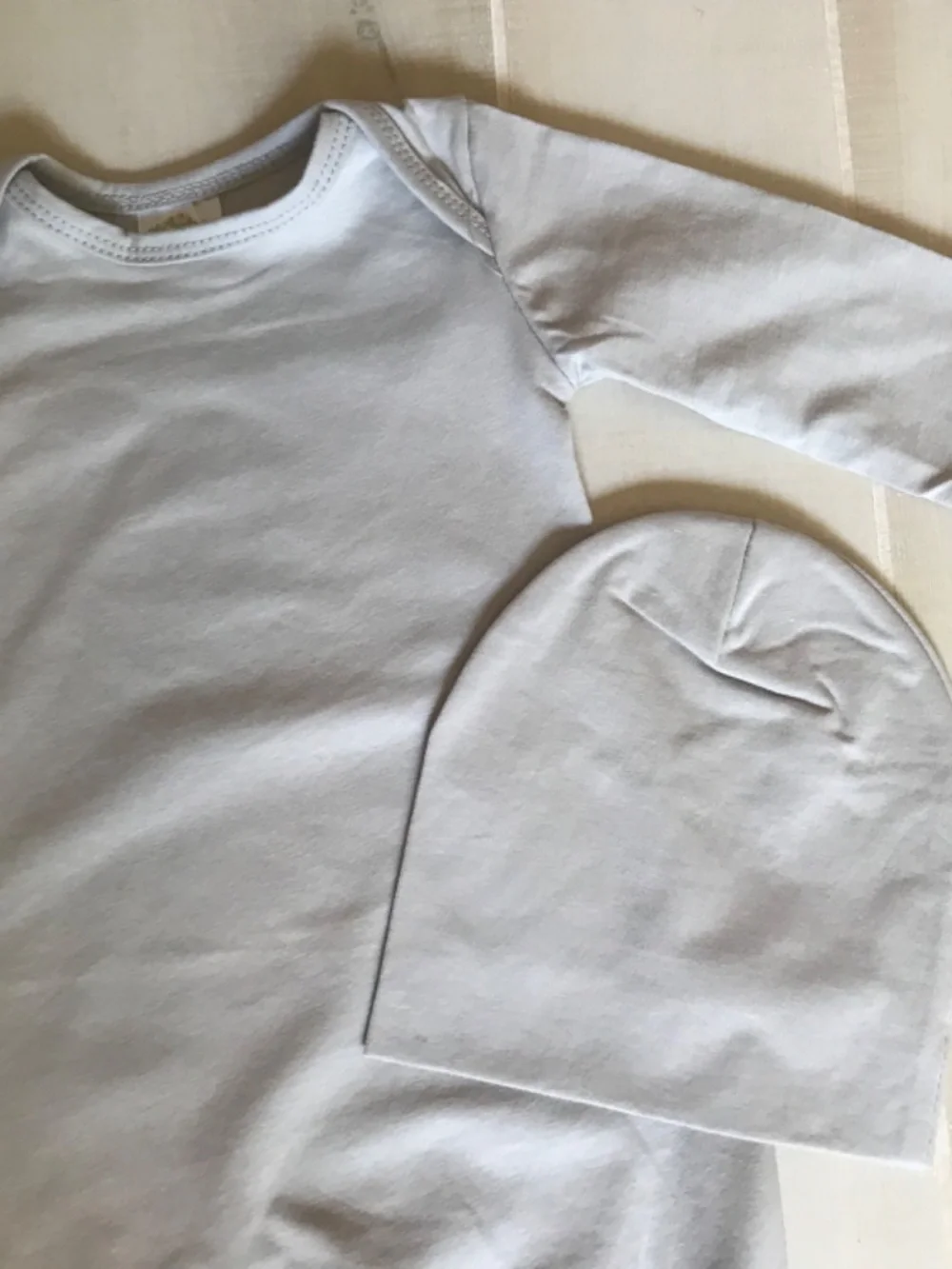 Blank baby gown and hat set by posh baby blooms